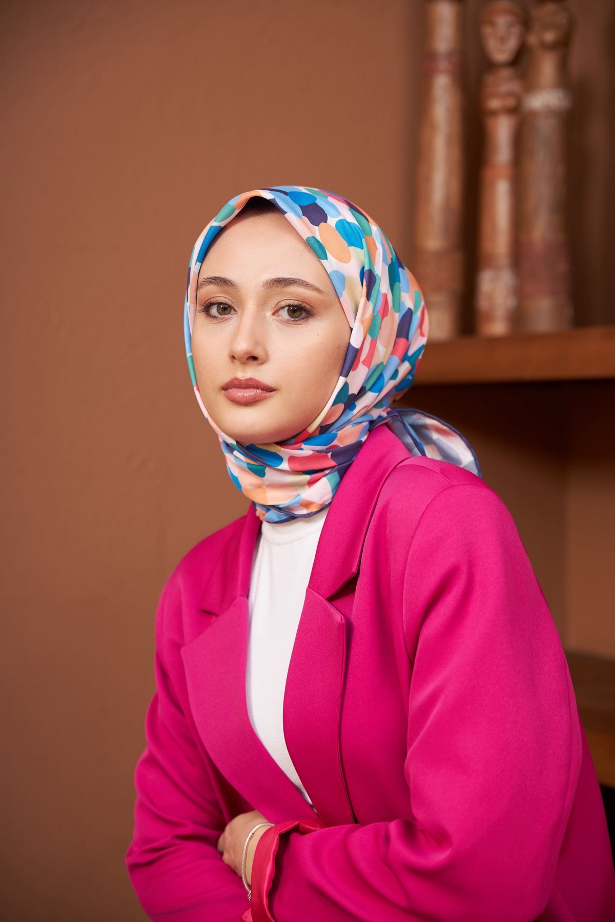 Colorday Puan Soft Eşarp Gece Mavisi Yeşil 1161-07