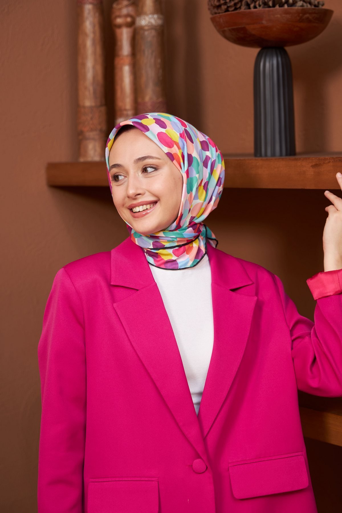Colorday Puan Soft Eşarp Mürdüm Hardal 1161-04