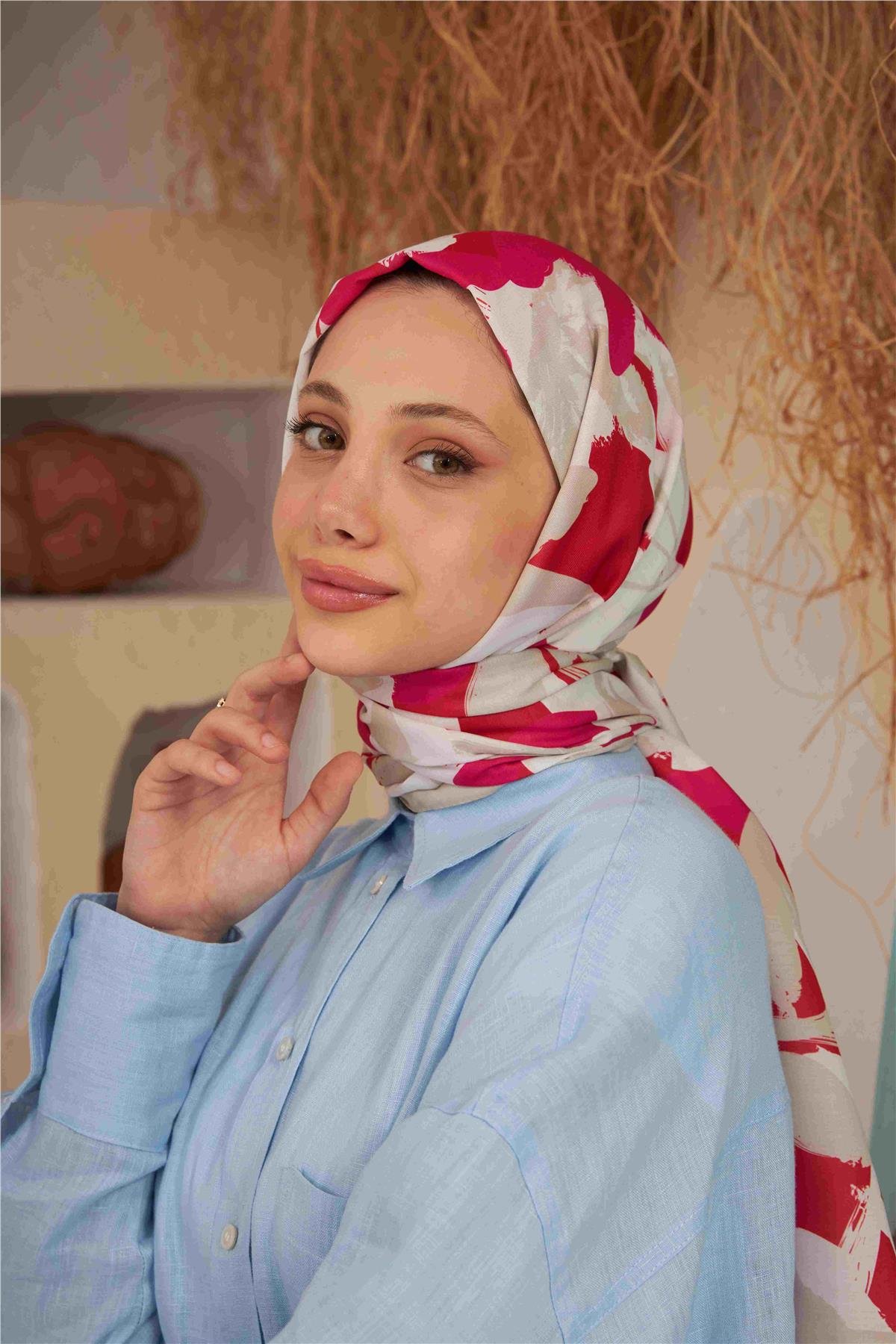 Comfort Arya Şal Krem Kiraz Pembe 3028-13