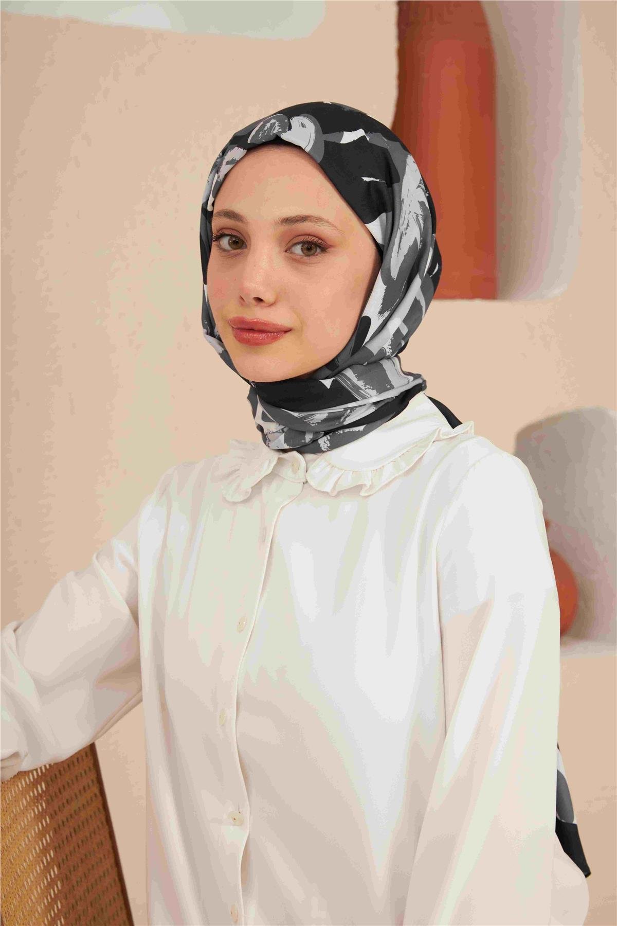 Comfort Arya Şal Siyah Gri 3028-19
