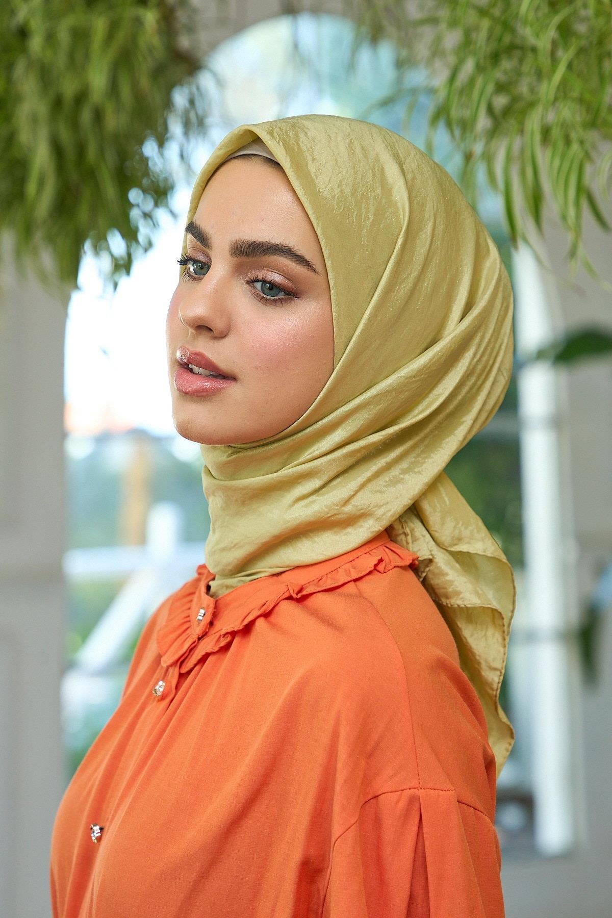 Düz Desen Vual Eşarp Keten Vual İpek Eşarp -  10100-02