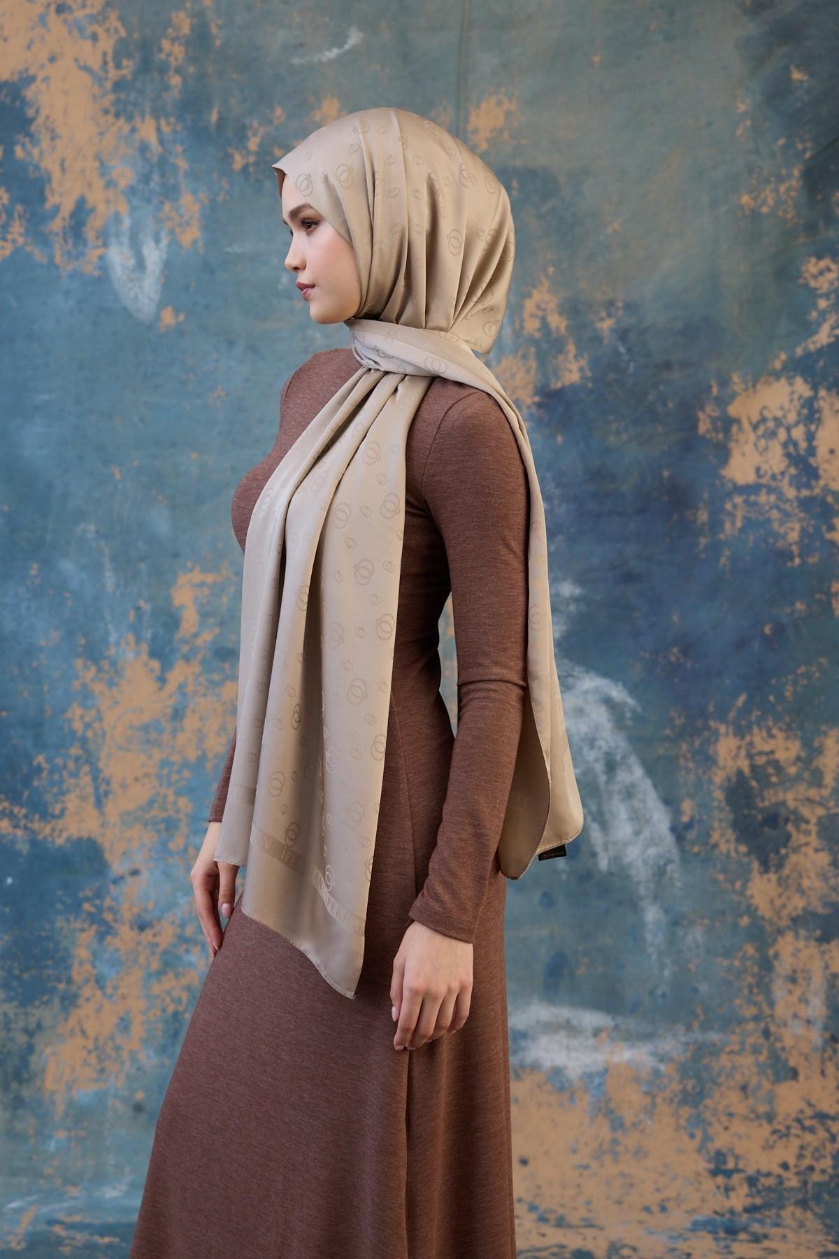 Faal Winter İpeksi Jakar Şal Camel 9018-29