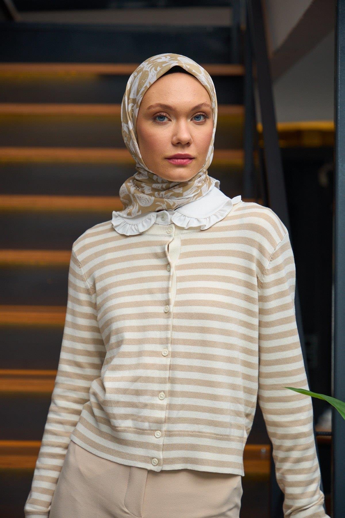 Harmony Collection Soft Eşarp Sütlü Kahve Ekru 1182-01