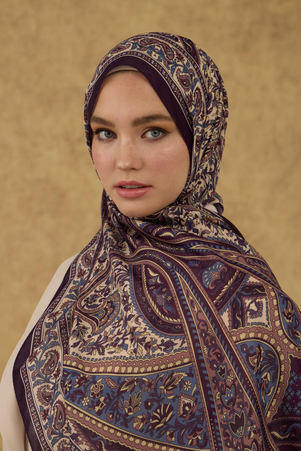 İpekhan Soft Şal Mor Bej 3051-11