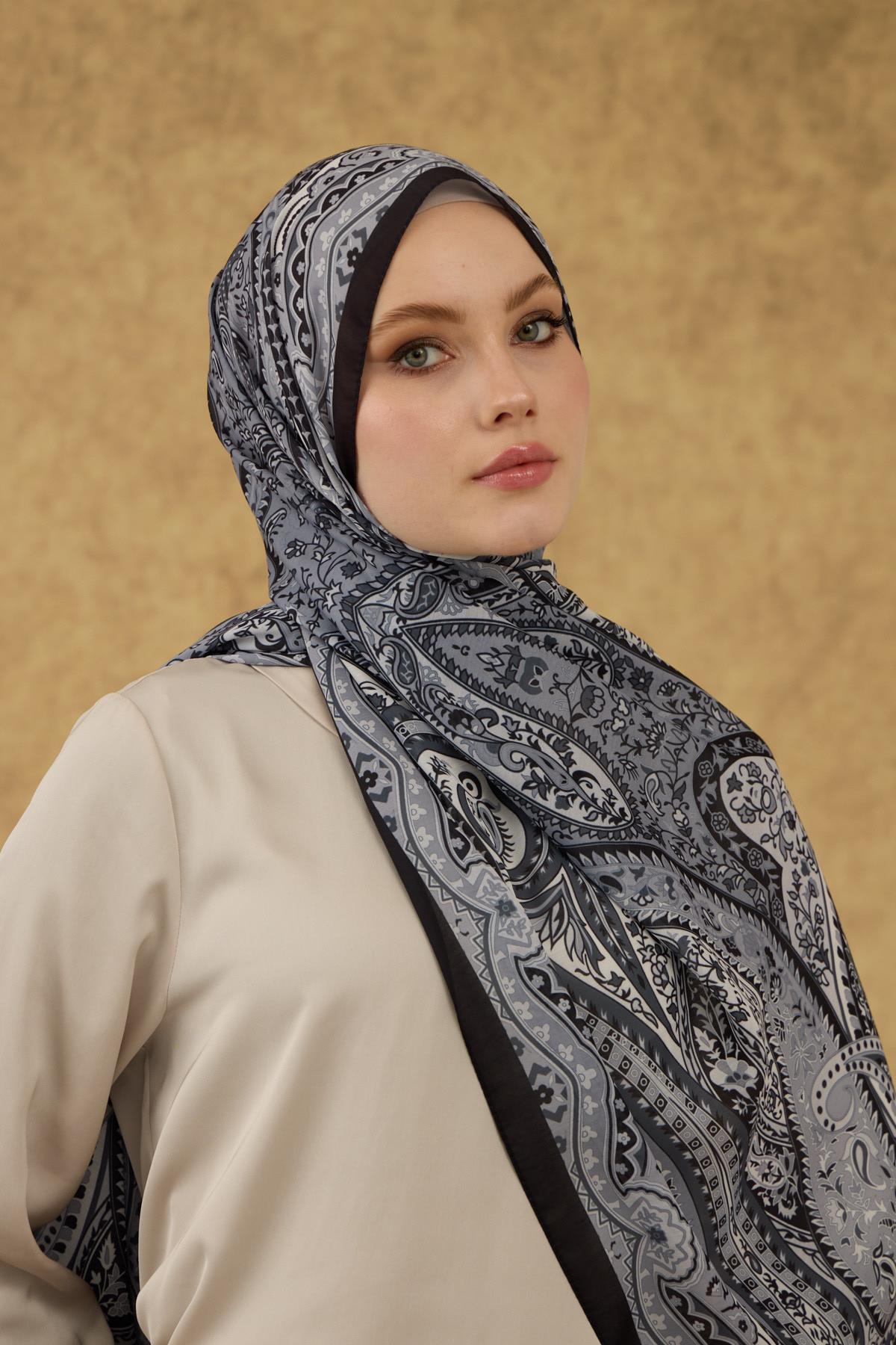 İpekhan Soft Şal Siyah Beyaz 3053-14