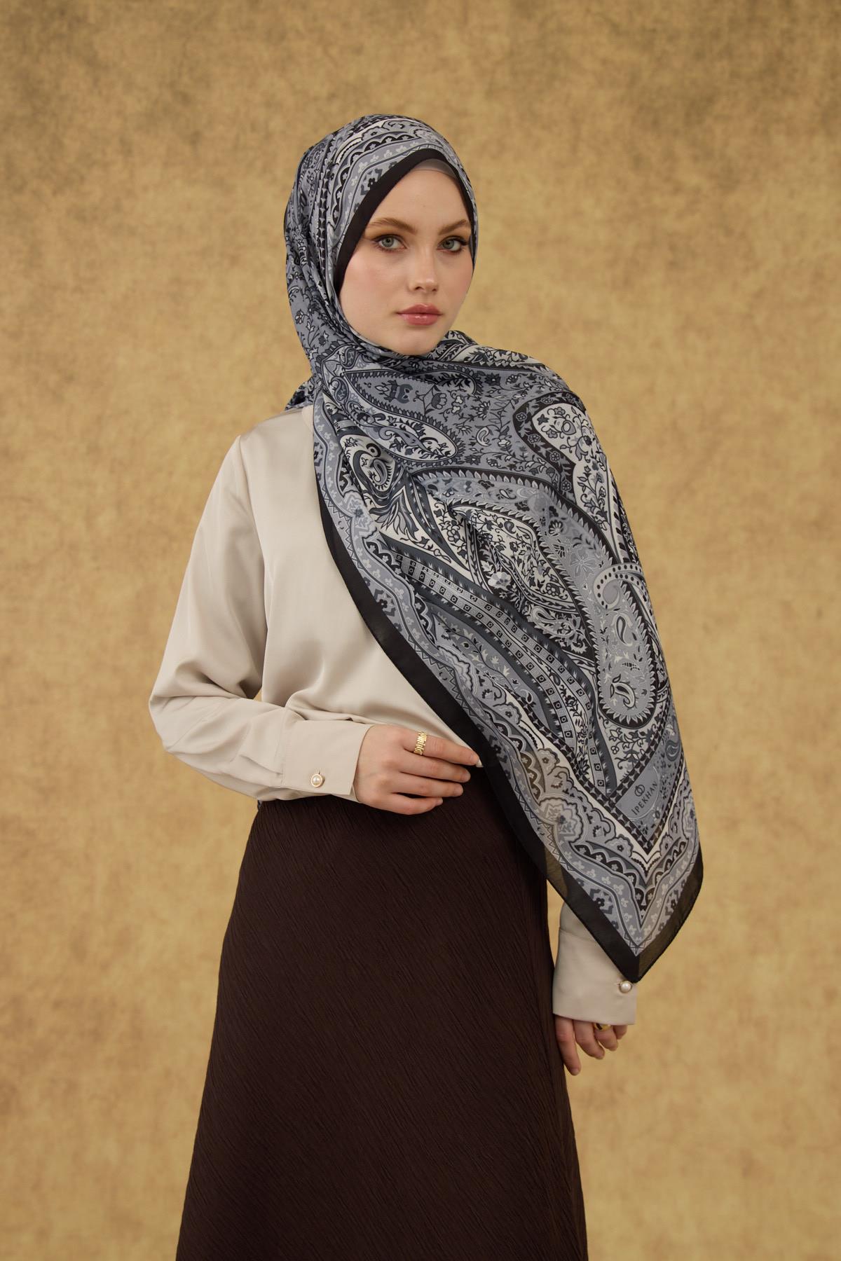 İpekhan Soft Şal Siyah Beyaz 3053-14