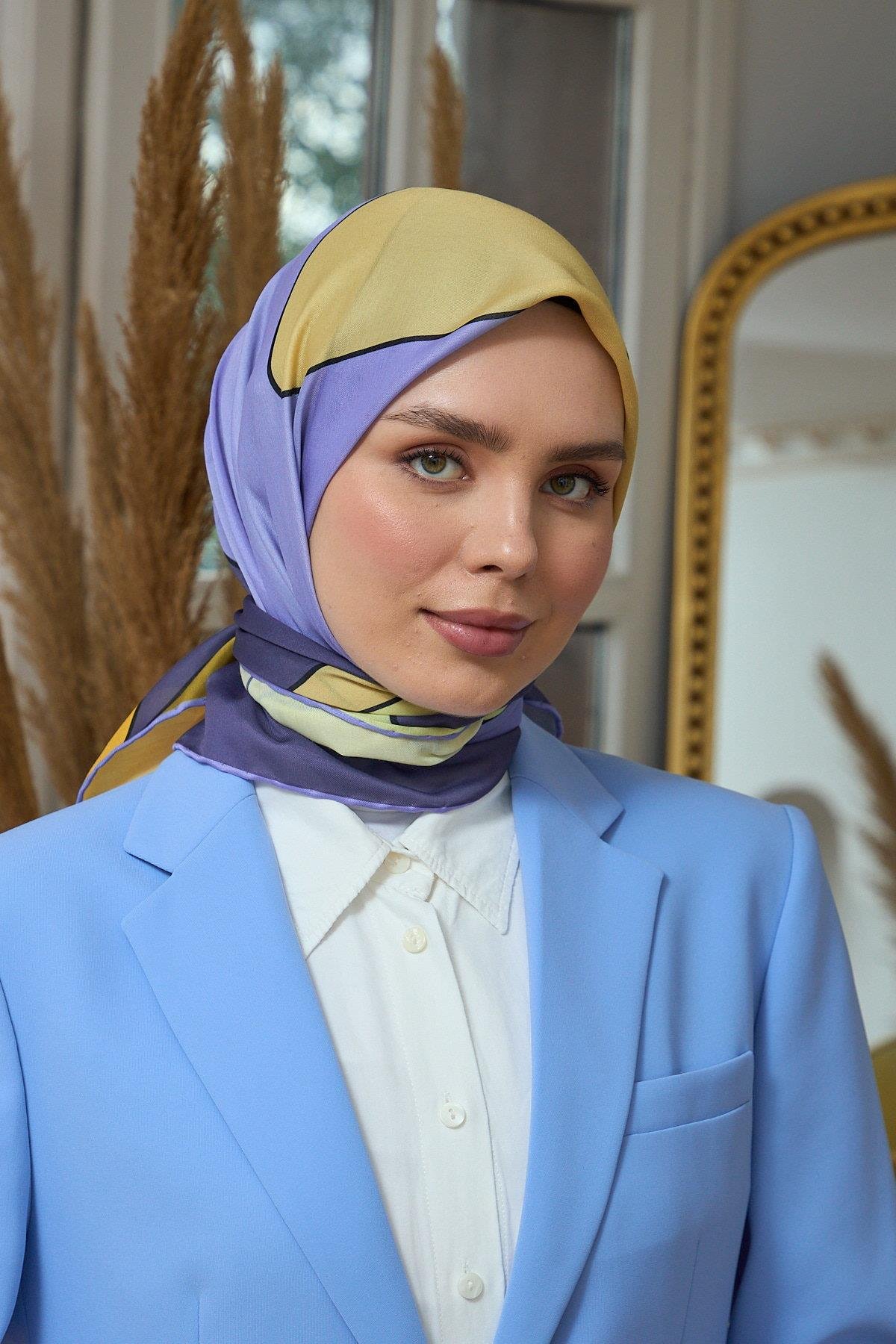 Yaz Işıltısı Koleksiyonu Soft Eşarp Hardal Antrasit 1190-15
