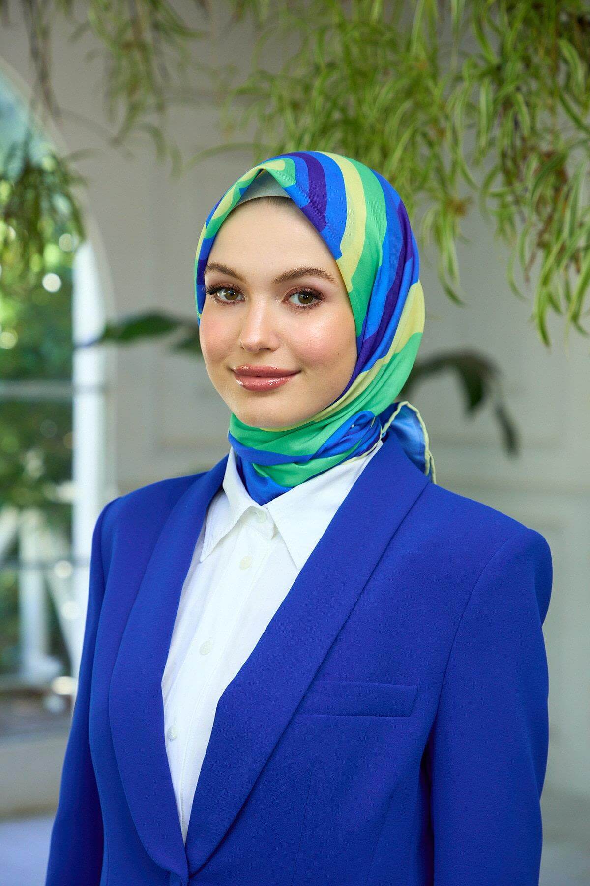 Yaz Işıltısı Koleksiyonu Soft Eşarp Mavi Yeşil 1183-02