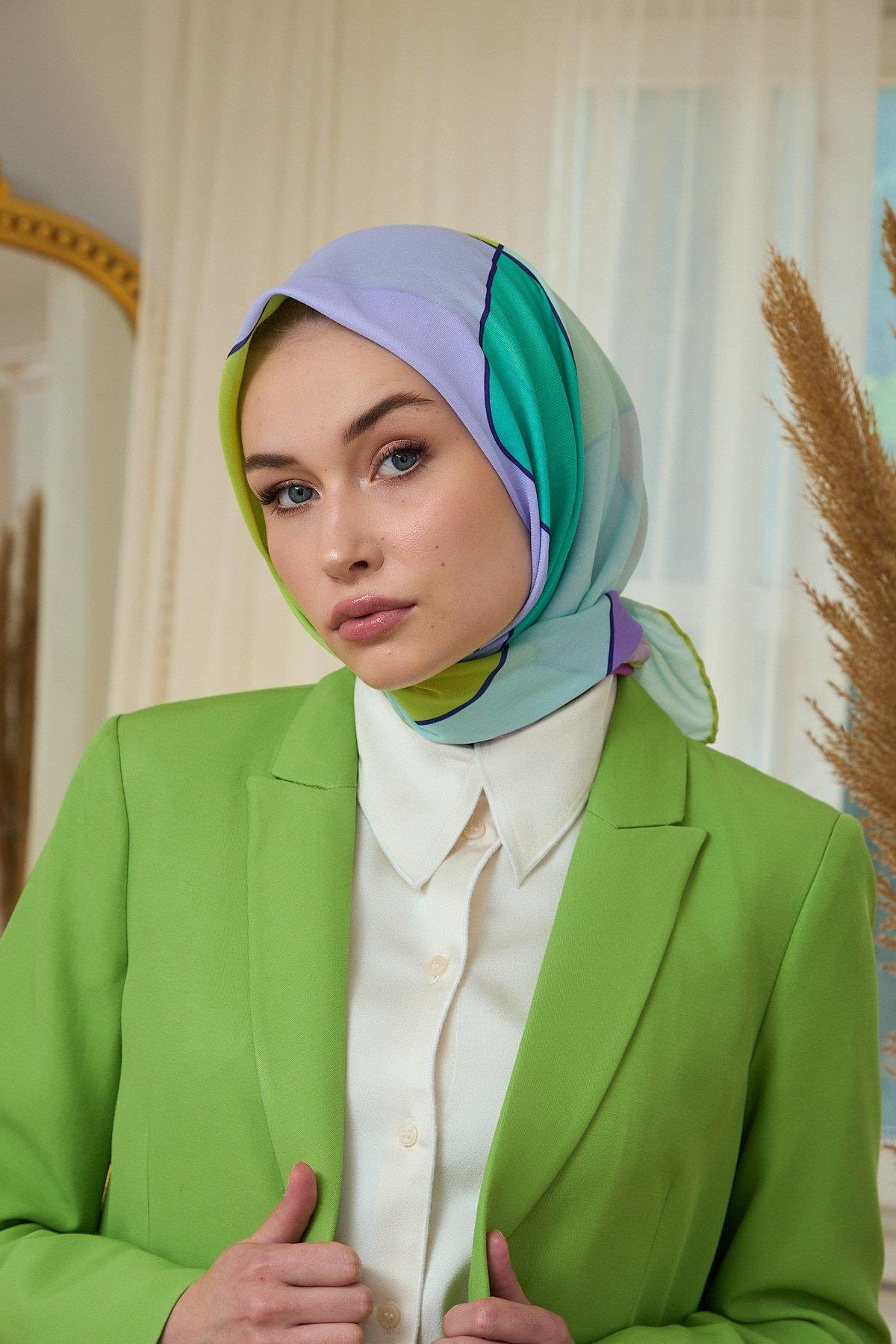 Işıltılı Yaz Koleksiyonu Soft Eşarp Mint Yağ Yeşili 1190-09