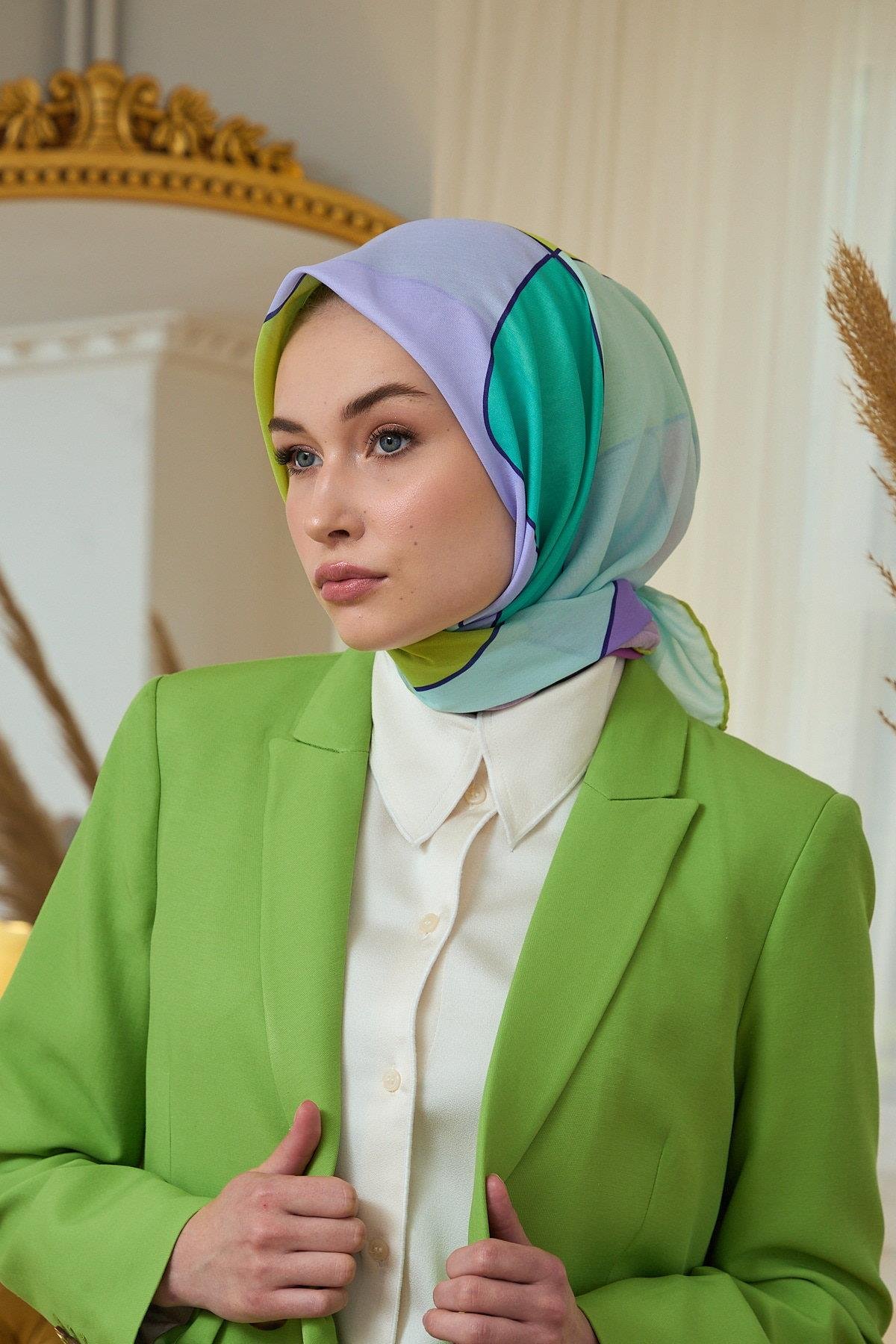 Işıltılı Yaz Koleksiyonu Soft Eşarp Mint Yağ Yeşili 1190-09