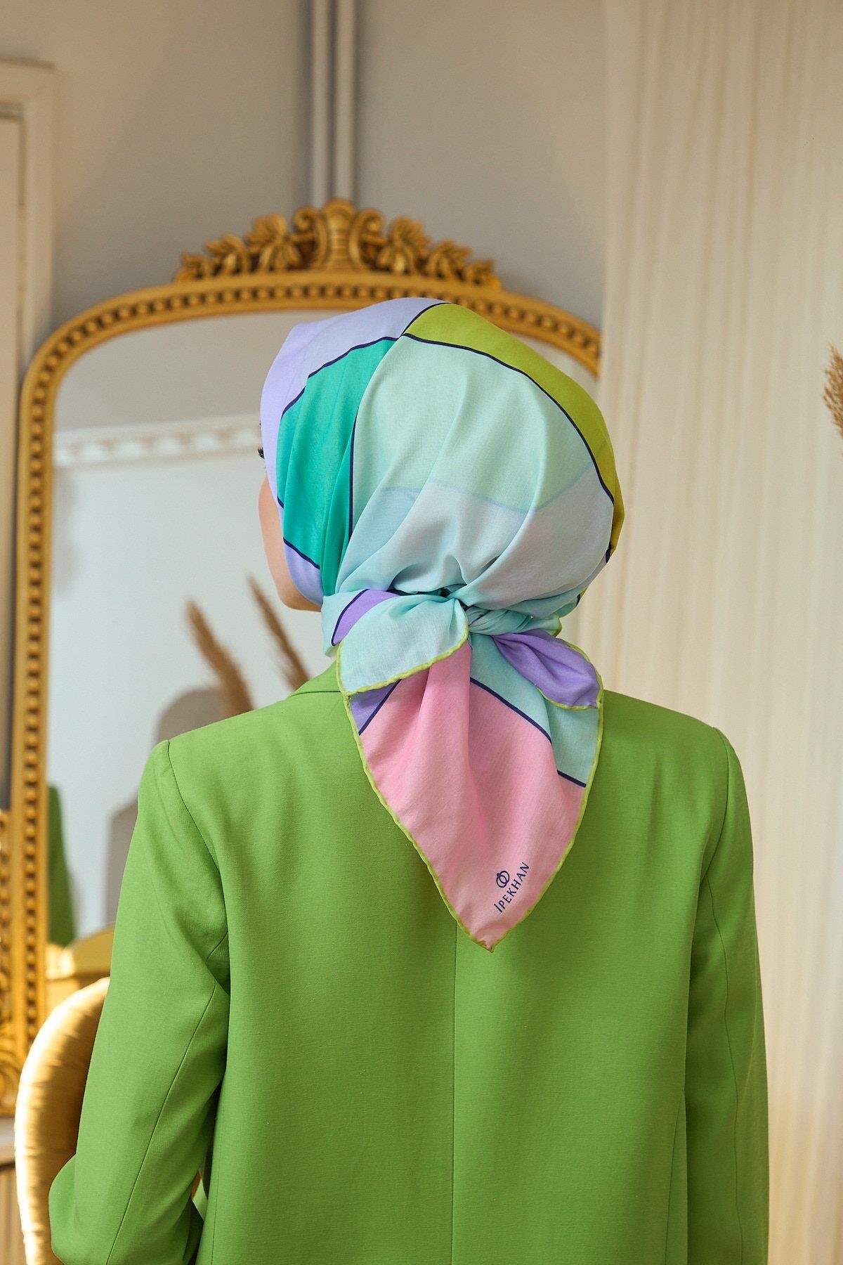 Işıltılı Yaz Koleksiyonu Soft Eşarp Mint Yağ Yeşili 1190-09