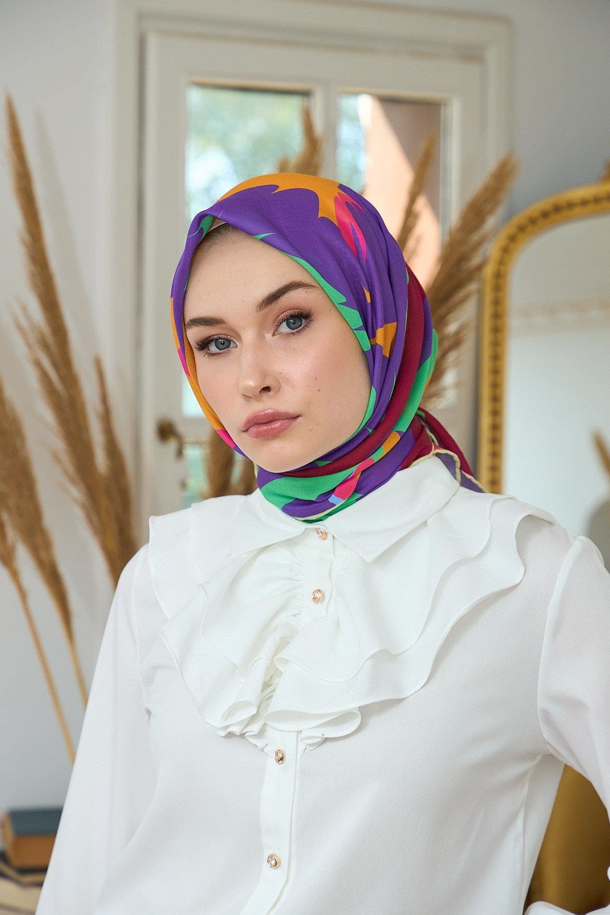 Yaz Işıltısı Koleksiyonu Soft Eşarp Mor Bordo 1189-04