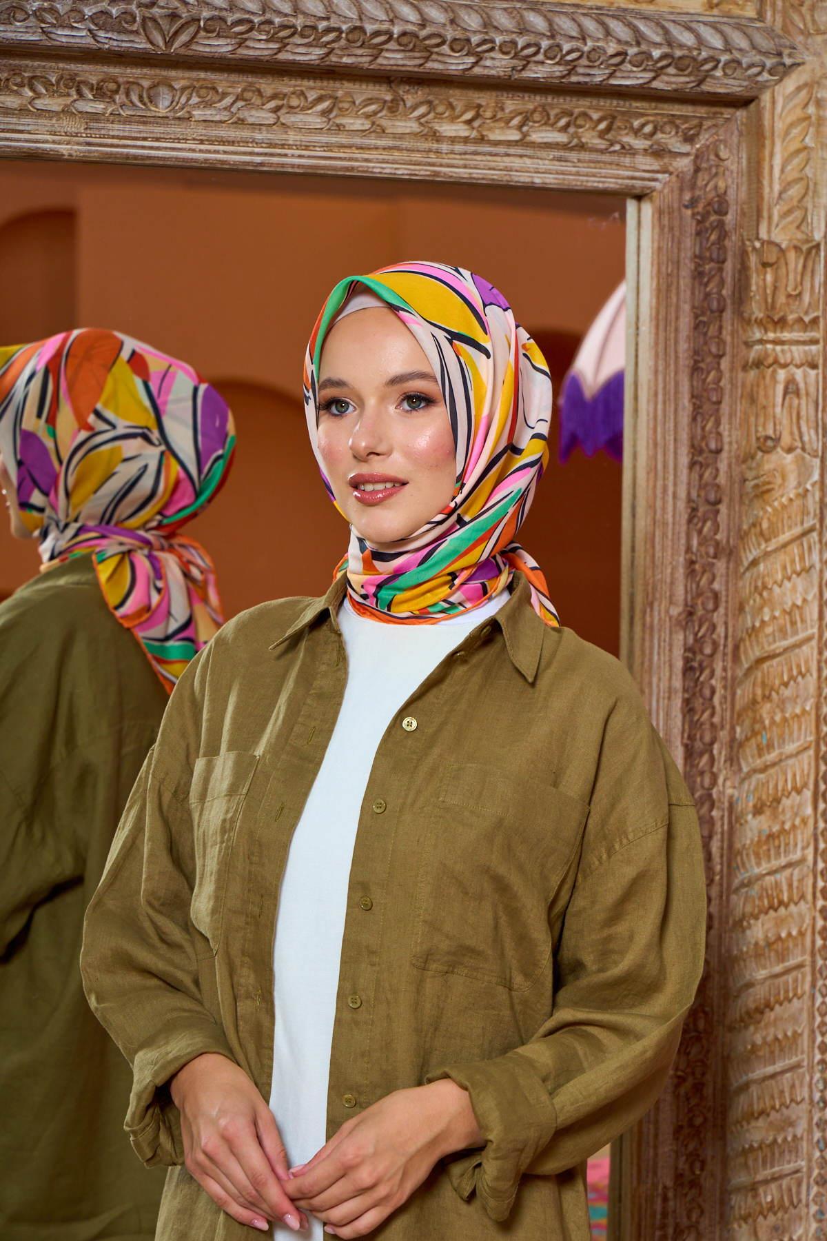 Marrakech  Koleksiyon Soft Eşarp Altuni Turuncu 1199-10