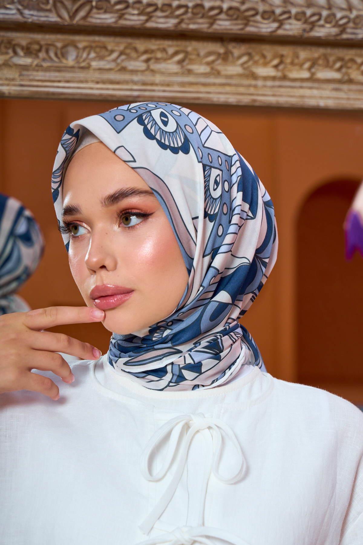 Marracesh Koleksiyon Soft Eşarp Çelik Mavi 1202-02