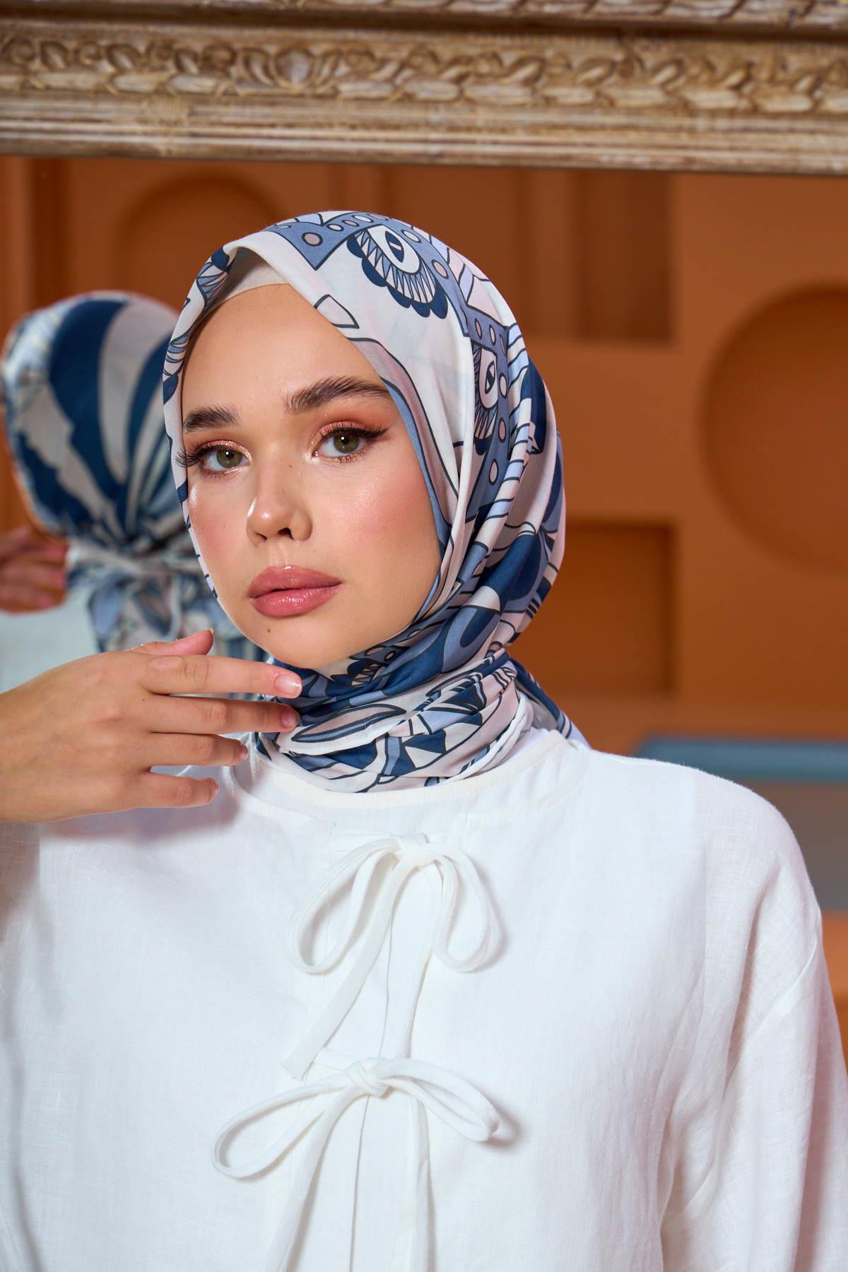 Marracesh Koleksiyon Soft Eşarp Çelik Mavi 1202-02