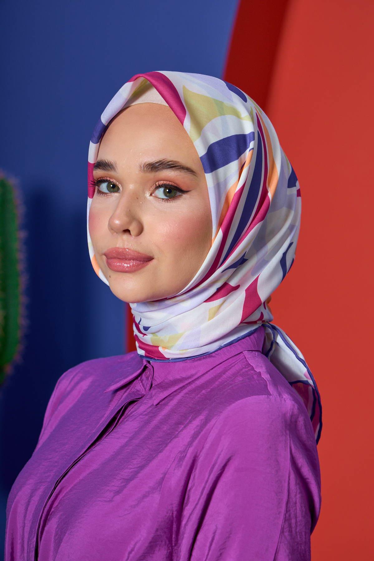 Marrakech  Koleksiyon Soft Eşarp Lila Koyu Pembe 1206-03