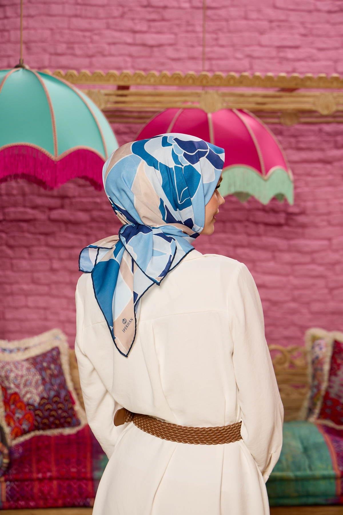 Marracesh Koleksiyon Soft Eşarp Mavi Lacivert 1198-14
