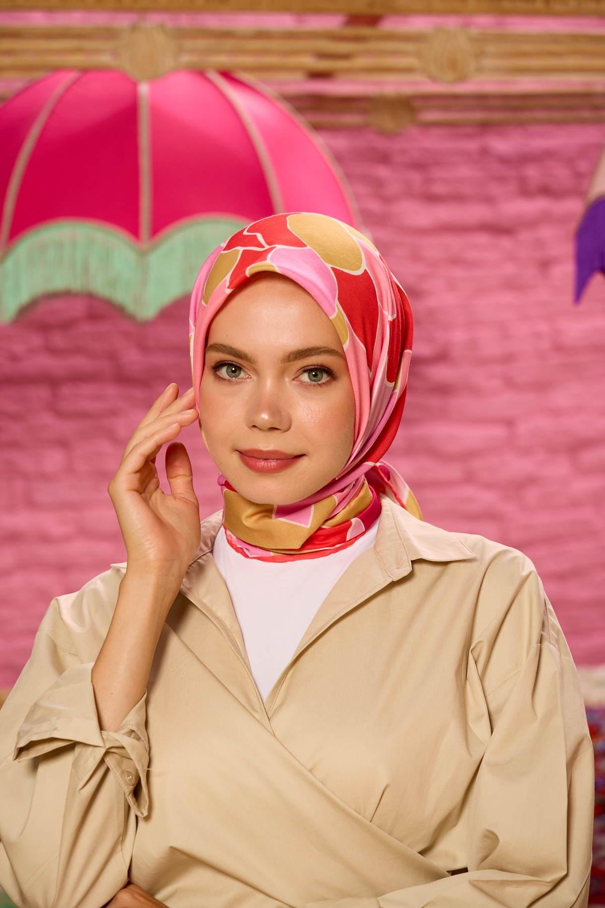 Marrakech  Koleksiyon Soft Eşarp Pembe Kardinal 1198-12