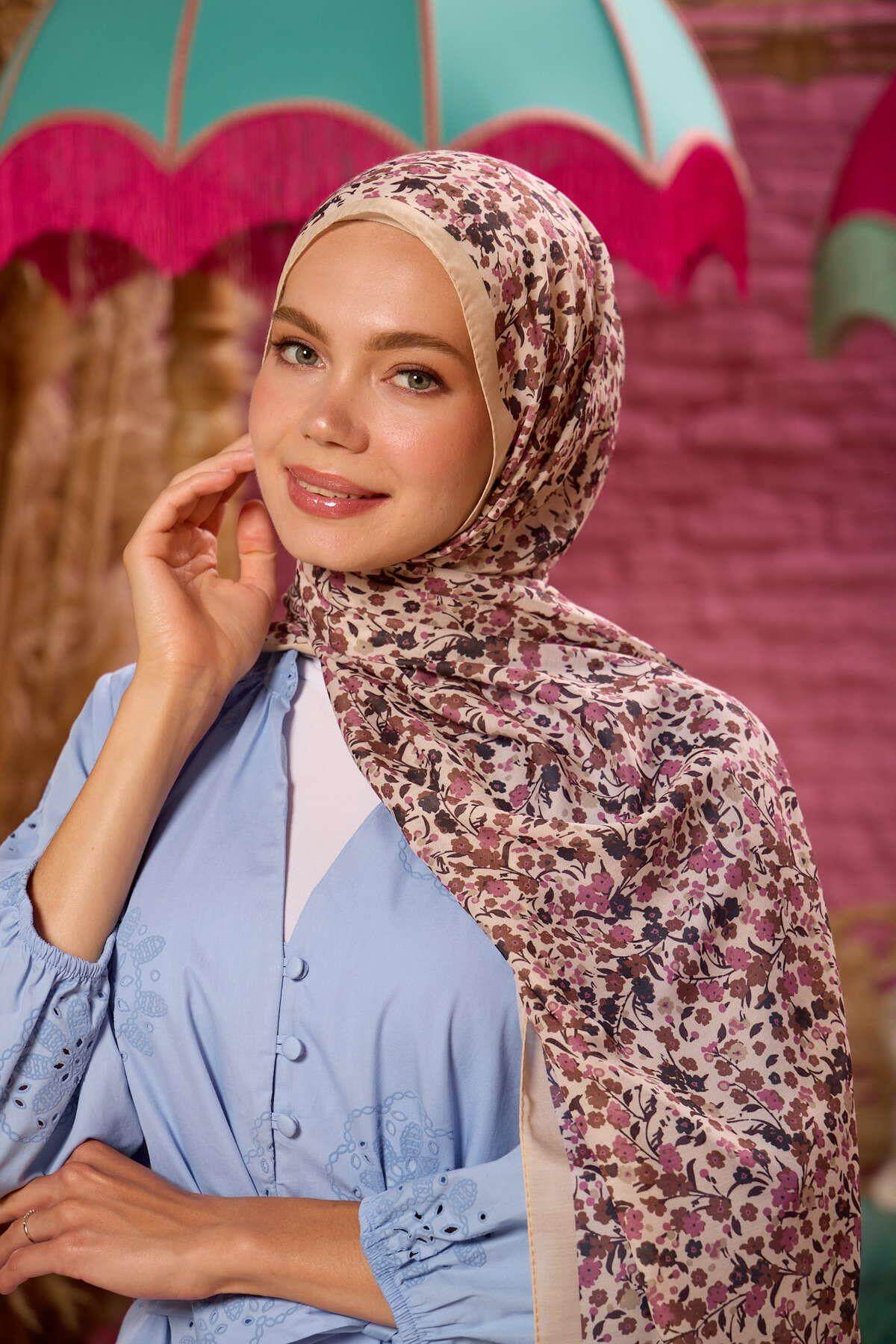 Marrakech Koleksiyon Soft Şal Bej Pembe 3046-25
