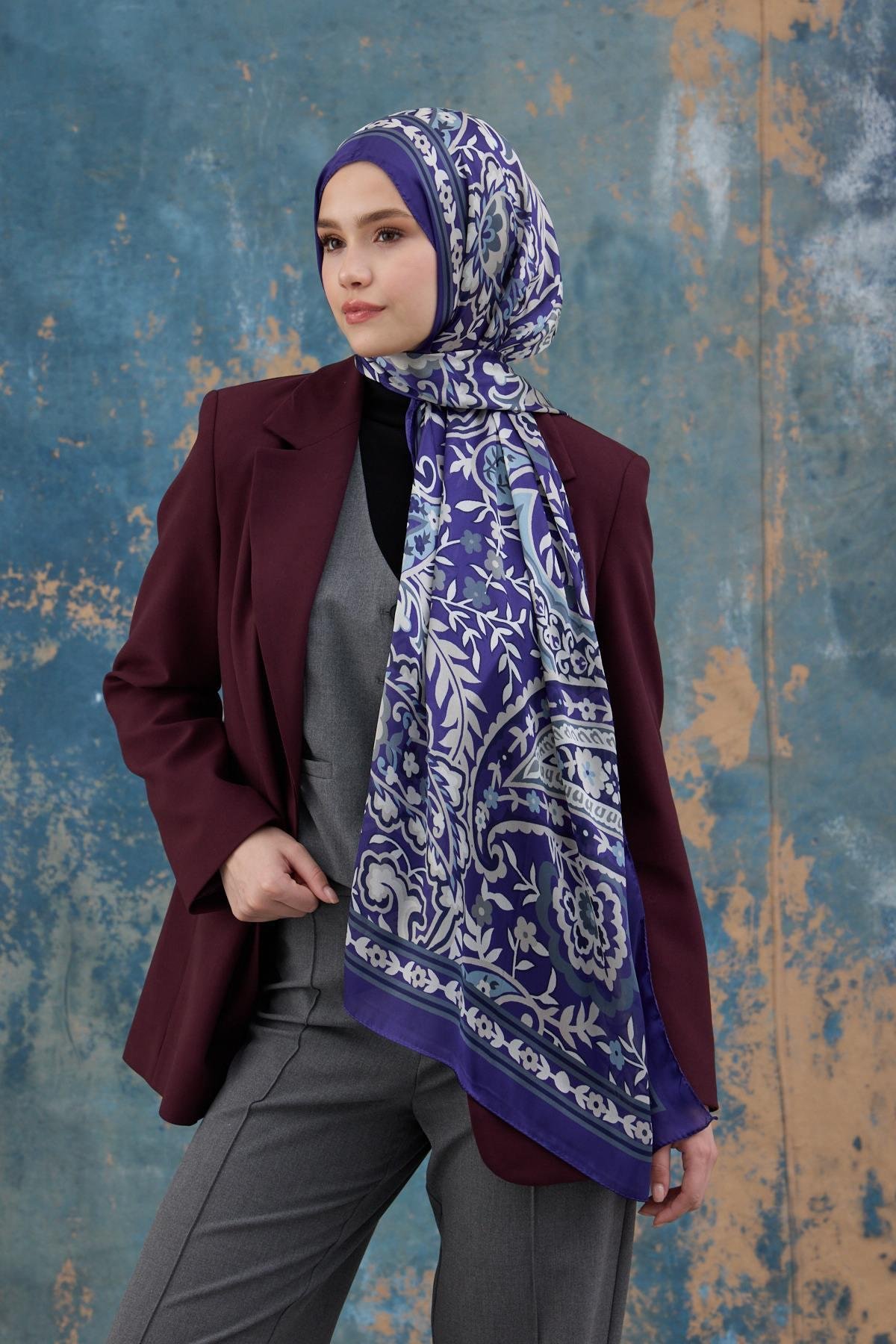 Mor Hint Vual Şal -  5004-03