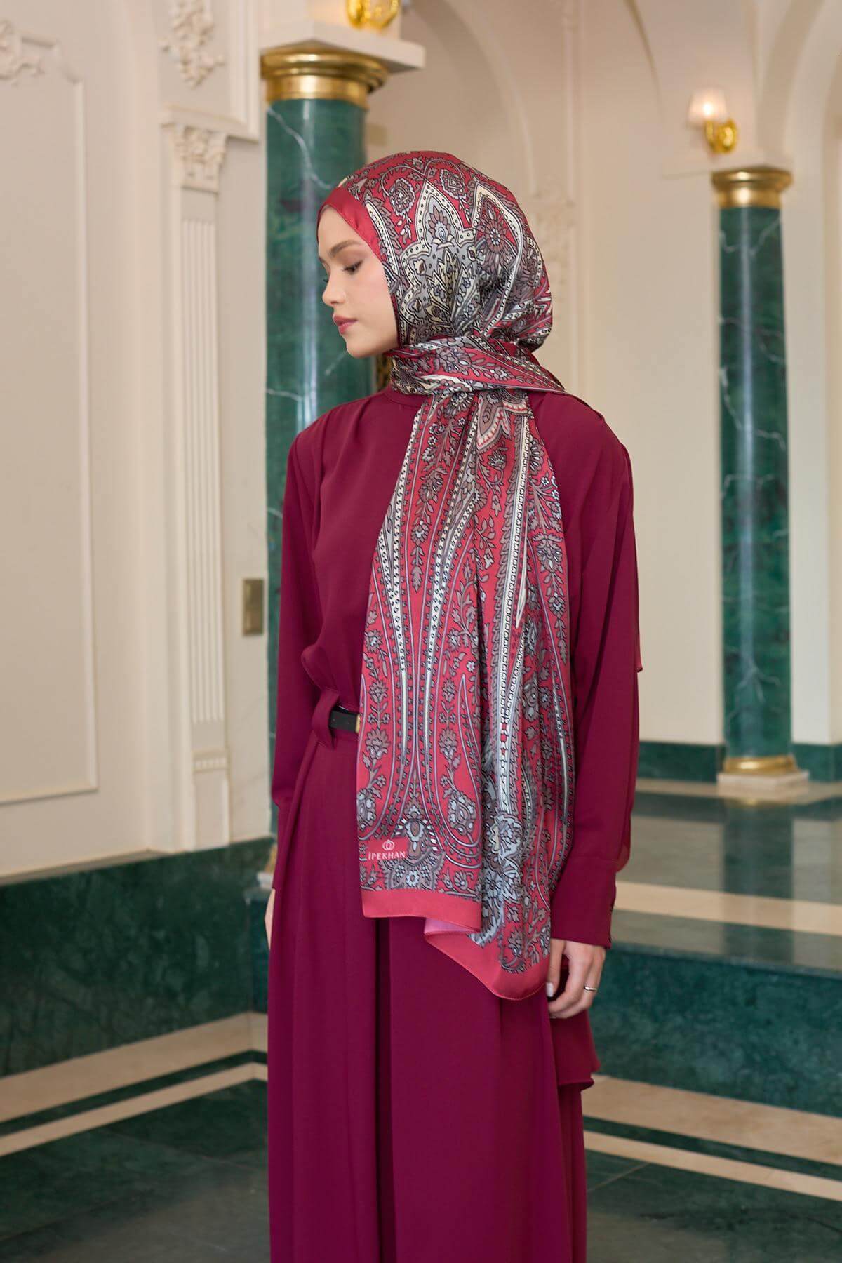 Nar Çiçeği Hint Vual Şal -  5009-02