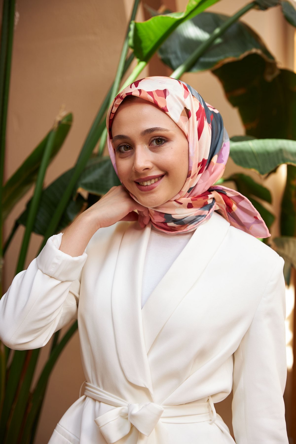 Nature Line Rose Soft Eşarp Bej Yeşil 1156-12