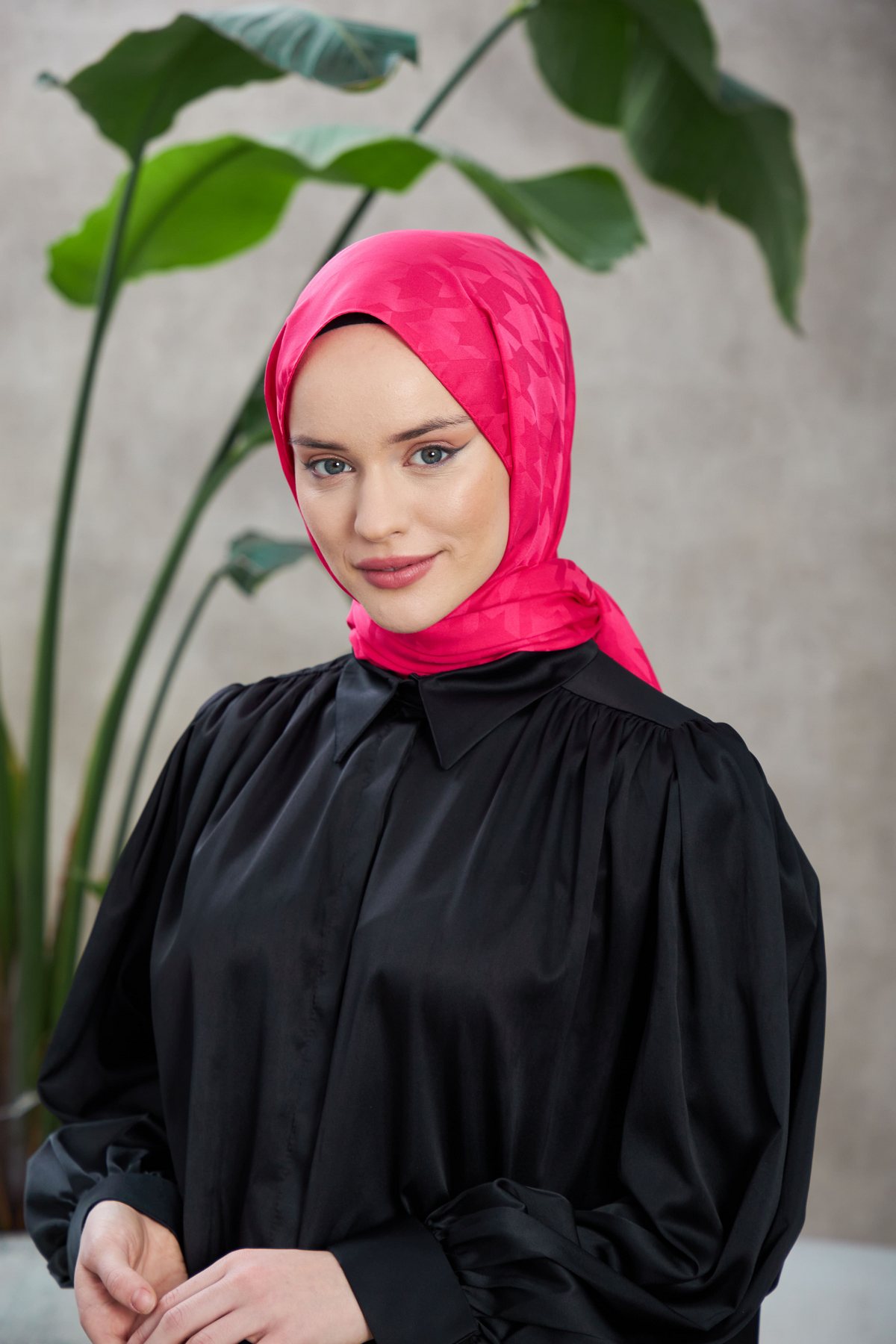 Neo Kazayağı Desen İpeksi Jakar Şal Pembe 9010-01