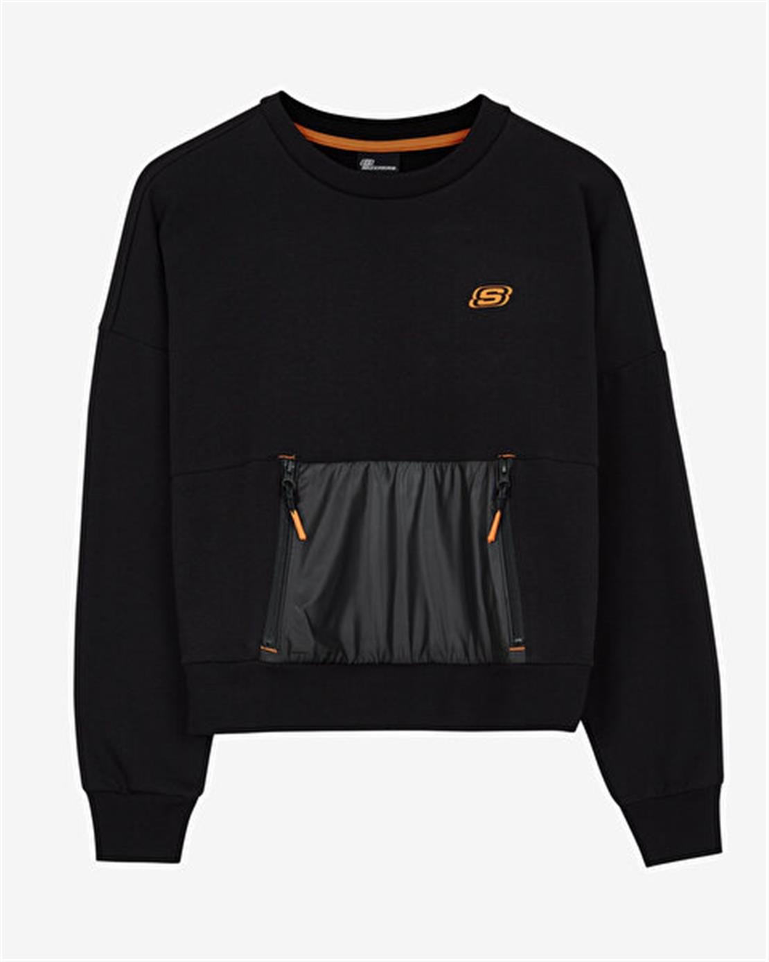 SKECHERS W LW Fleece Fabric Block Crew Neck Sweatshirt