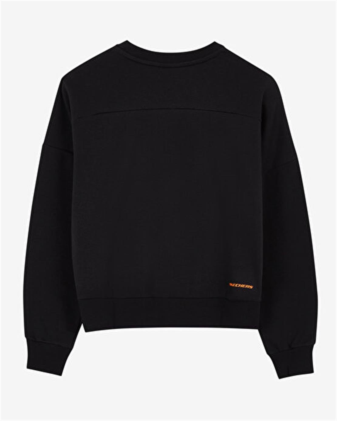 SKECHERS W LW Fleece Fabric Block Crew Neck Sweatshirt