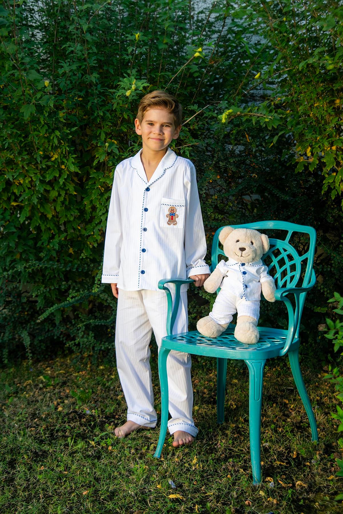 Gingerman Pyjama Set with Matching Teddy Bear