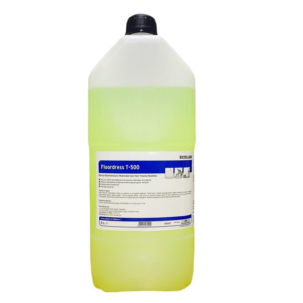 Ecolab Floordress T-500 Sprey Ekstraksiyon Makinalar için Halı Temizleyici 5 LT