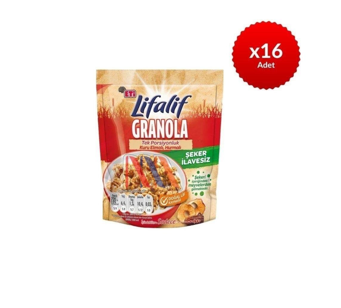 EtiEti Lifalif Granola Elmalı Hurmalı 40 g x 16 Adet