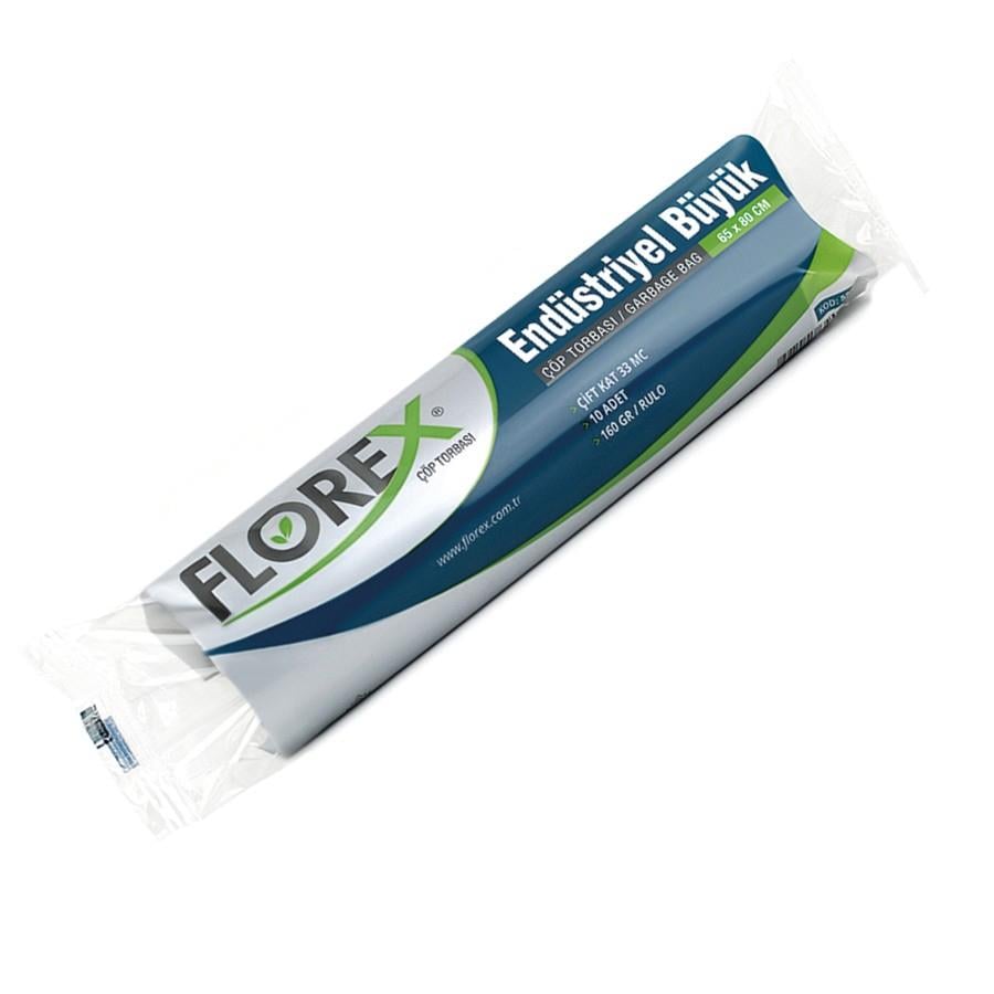 Florex Çöp Torbası Büyük Endüstriyel Siyah  65x80 160gr 10'lu 528