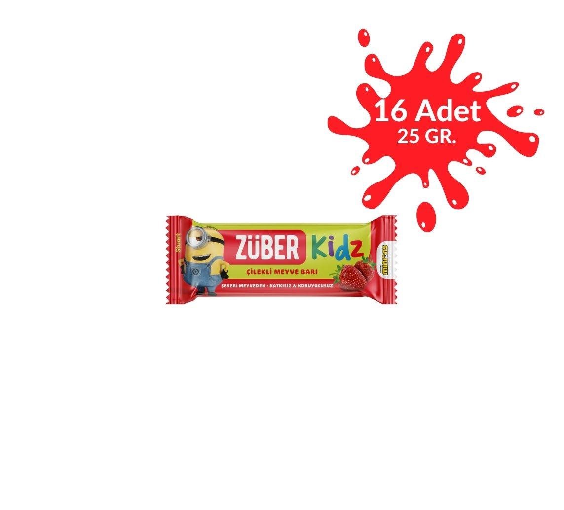 ZüberZüber Kidz Çilekli Meyve Bar 25gr x16'lı