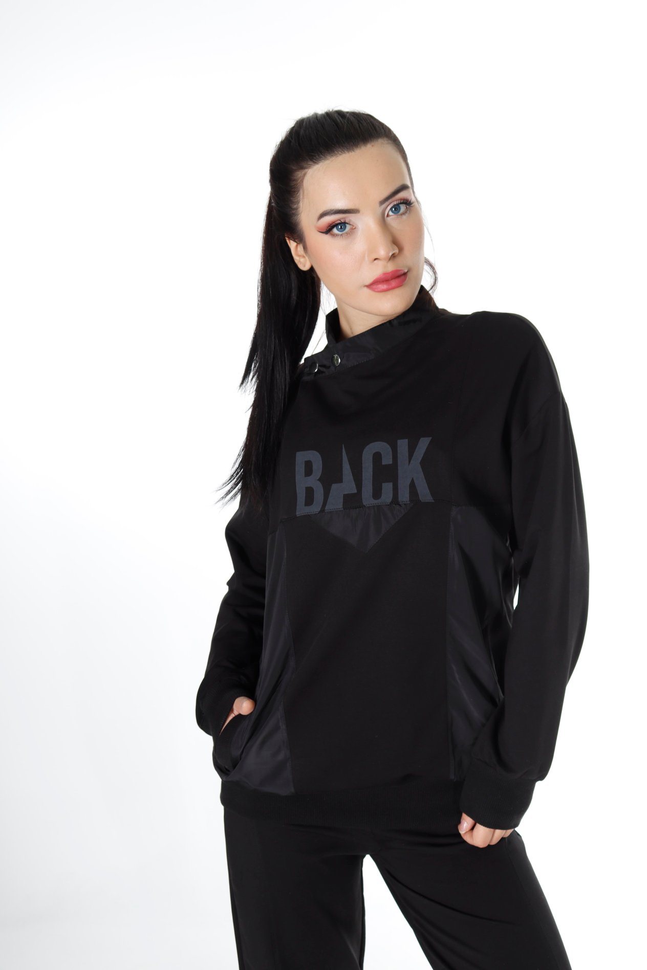 Back İki İplik Tunik Siyah