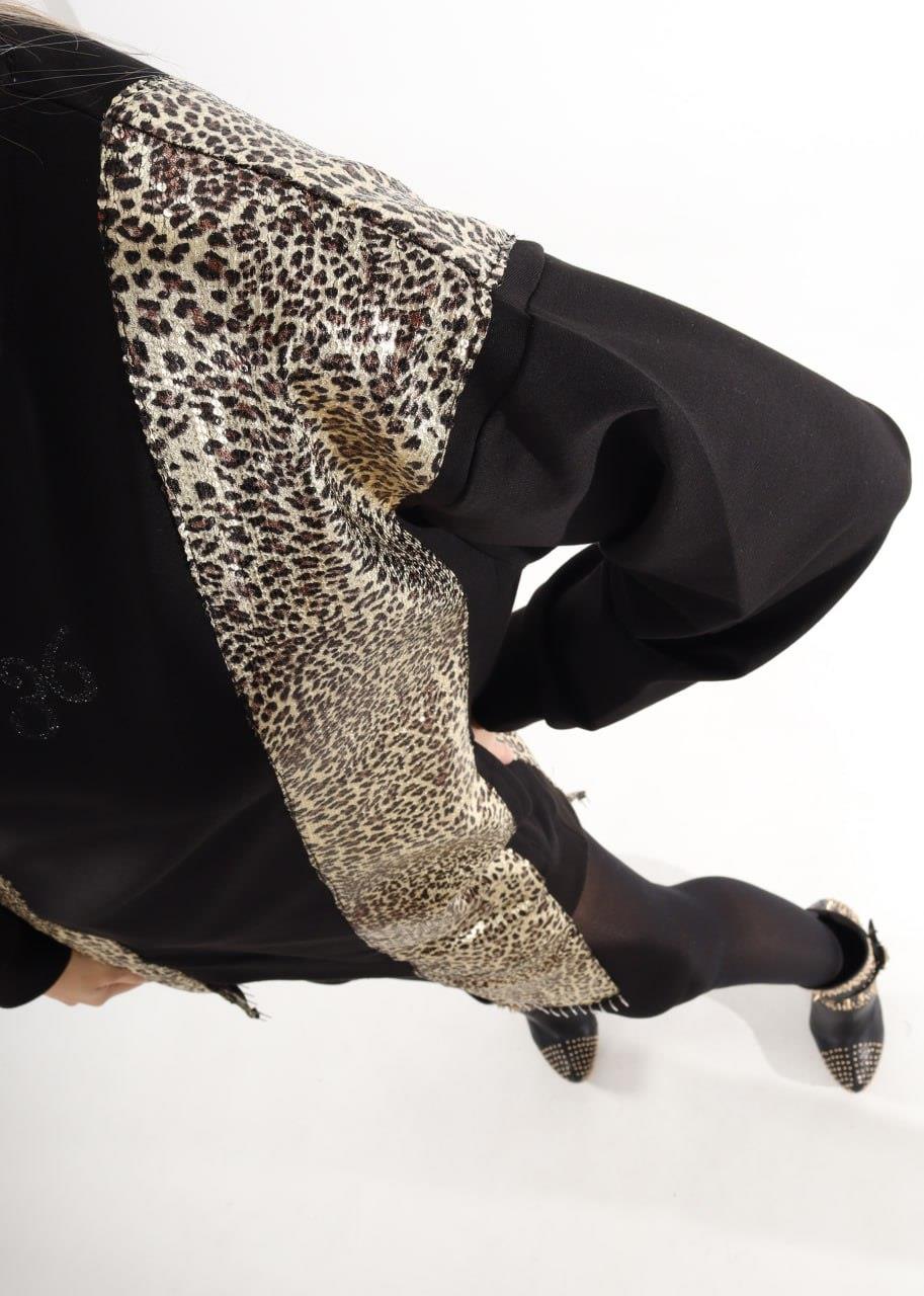 Sch Pulpayetli Leopar Oversize Tunık