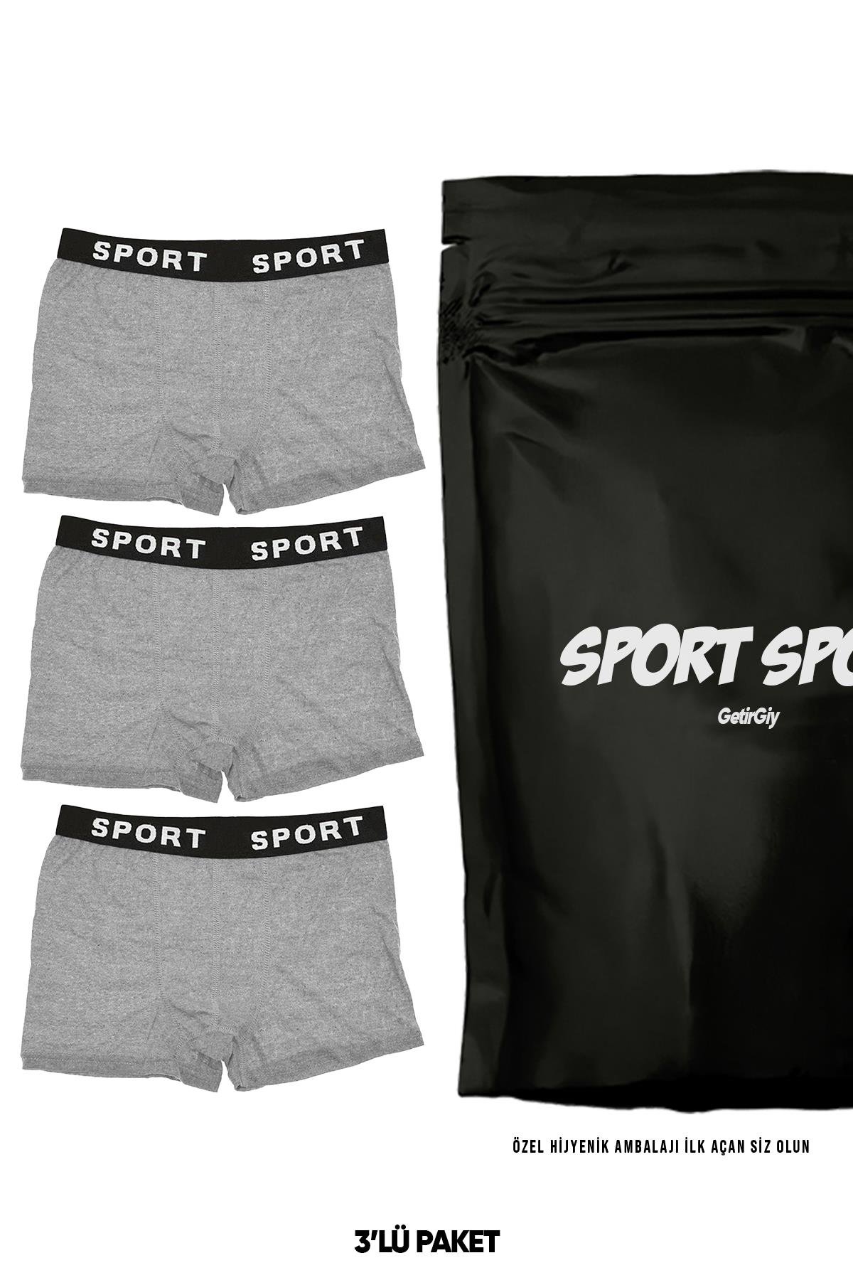 Erkek 3'lü Likralı Sport Slim Fit Boxer EKONOMİK PAKET
