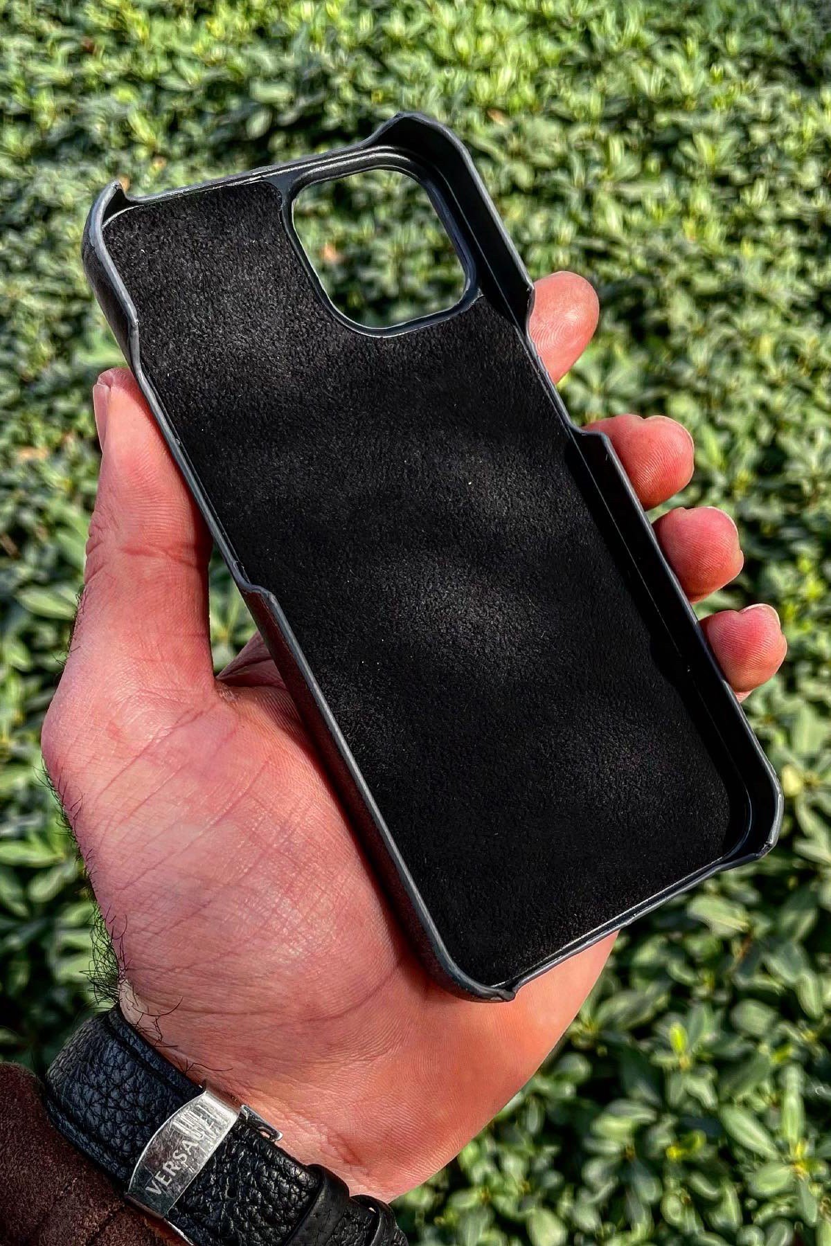 Iphone 11 Antrasit Gri Hakiki Deri Telefon Kılıfı