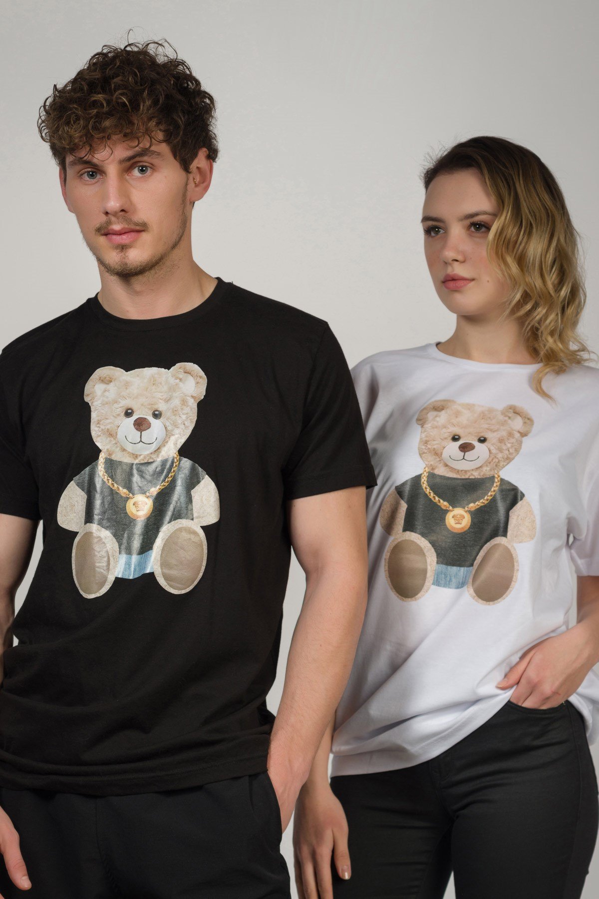 Teddy Printed Unisex Tshirt (Siyah)