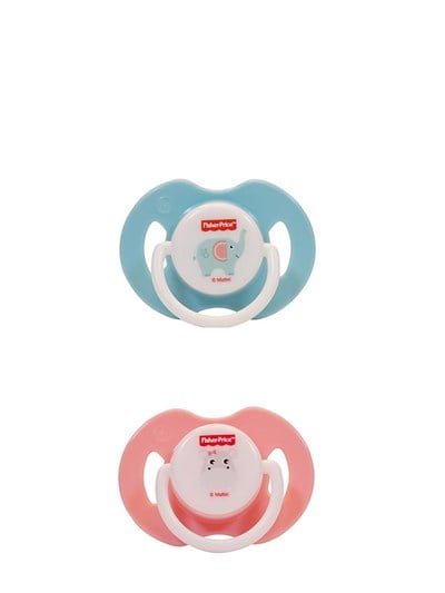 Fisher Price 0 - 6 Aylık 2'li Plus Silikon Emzik - Mavi Pembe