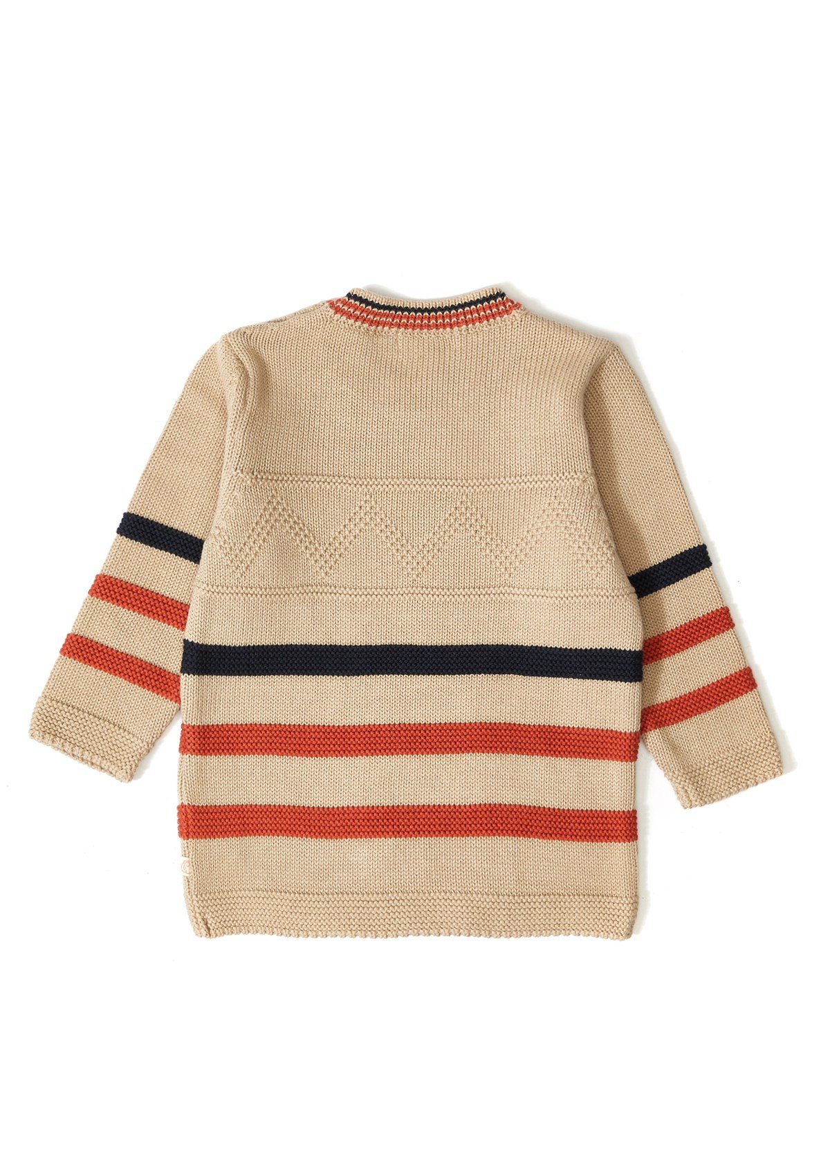 Light Brown Organic Cotton Basic Knitwear Baby Sweater