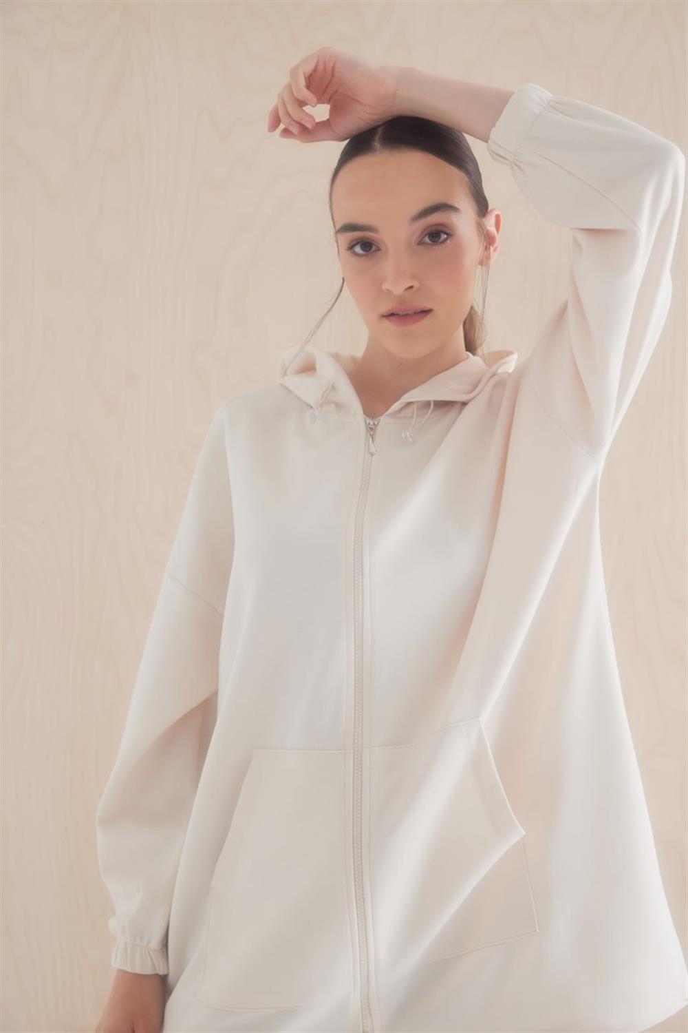 Oysho Giy Çık Sweatshirt - Taş