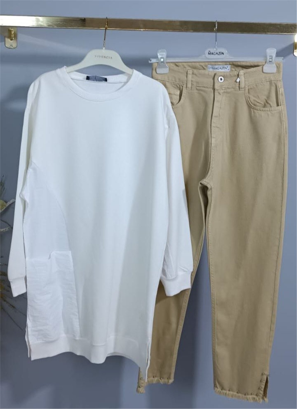 Püsküllü Denim Pantolon