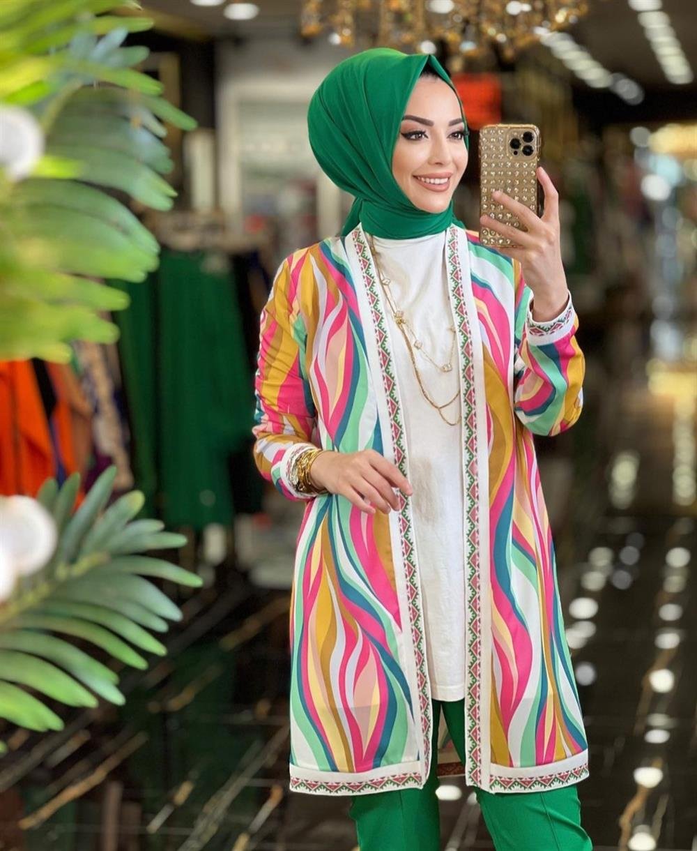 Ribanalı Krep Ceket - Beyaz