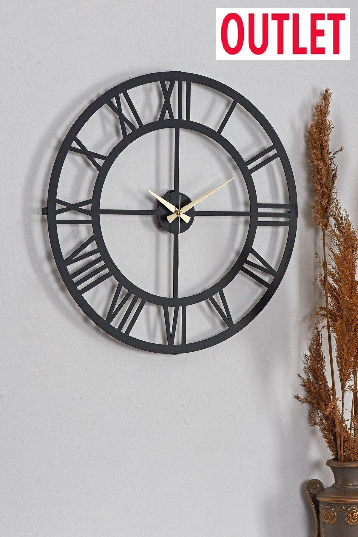 OUTLET MUYİKA Bonni Metal Siyah Duvar Saati 41x41cm MDS-41