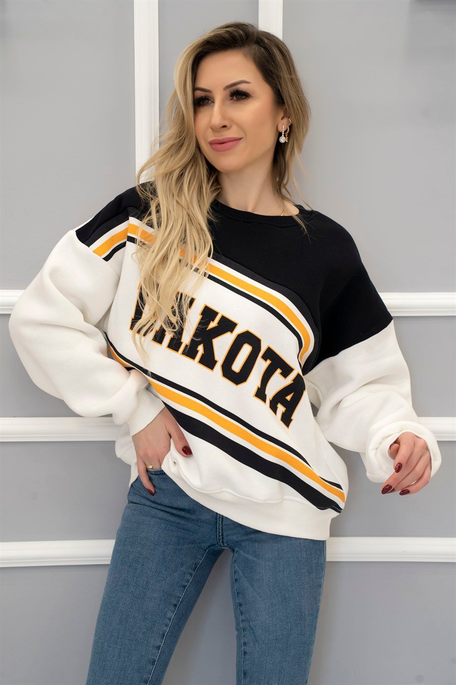 Dakota Baskı Sweatshirt Lacivert