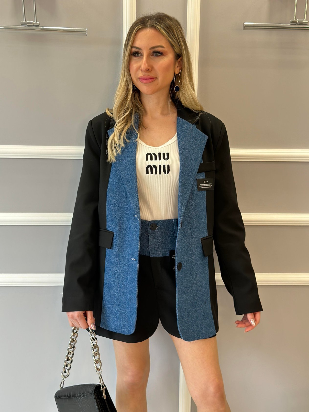 Premium Blazer Ceket Kot Detaylı