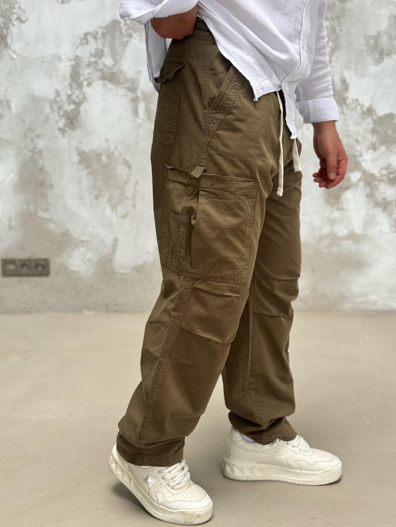 Kargo Cep Baggy Yeşil Pantolon