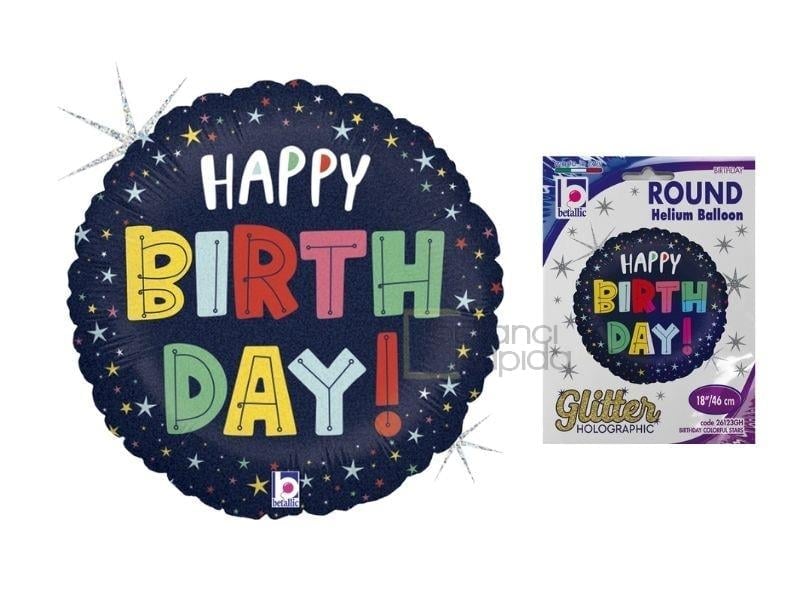 Happy Birthday Colourful Stars Grabo Marka Folyo Balon