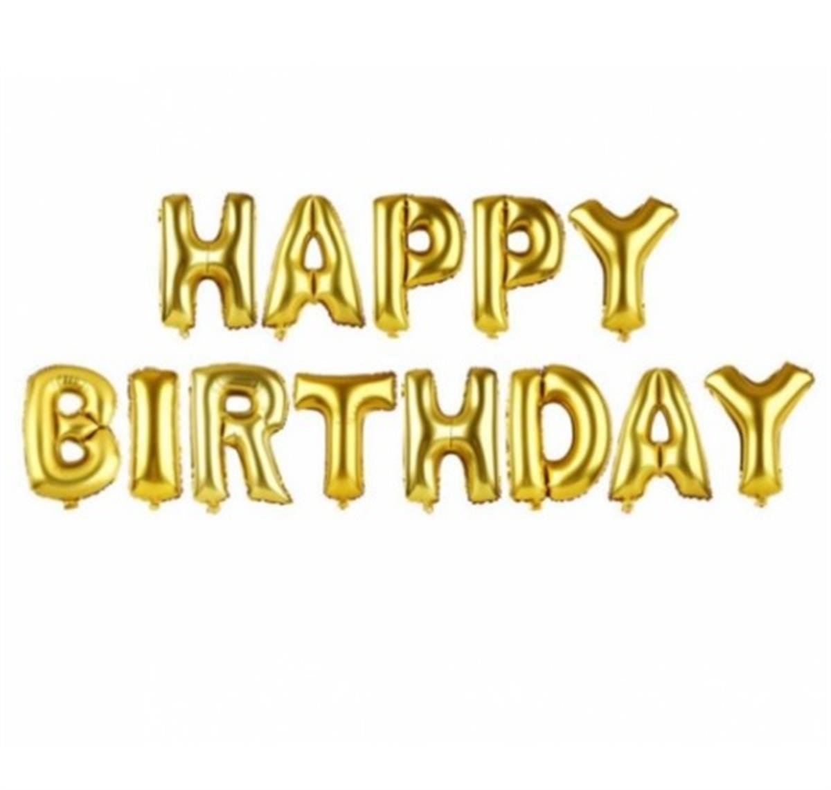 Happy Birthday Gold Folyo Balon Seti